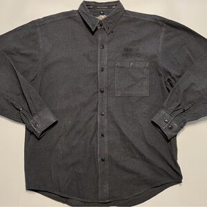 Harley Davidson Long Sleeve Button Down Shirt, Men’s XXLarge in Dark Gray